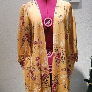 Floral Yellow Kimono Cardigan
